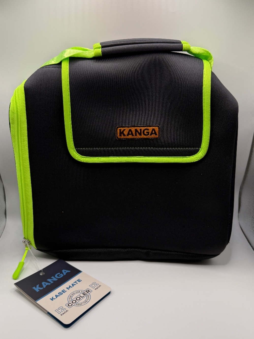Kanga Kase Mate 12 Pack Cooler Black Green Insulated Beer Can Cooler NWT